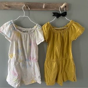 2 old navy girl rompers size 6-7
